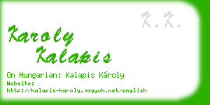 karoly kalapis business card