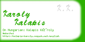 karoly kalapis business card